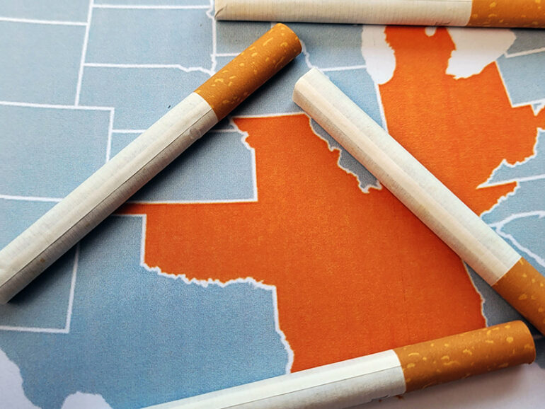 Smoking prevalence is nearly 50% higher in 12 Midwestern and Southern states